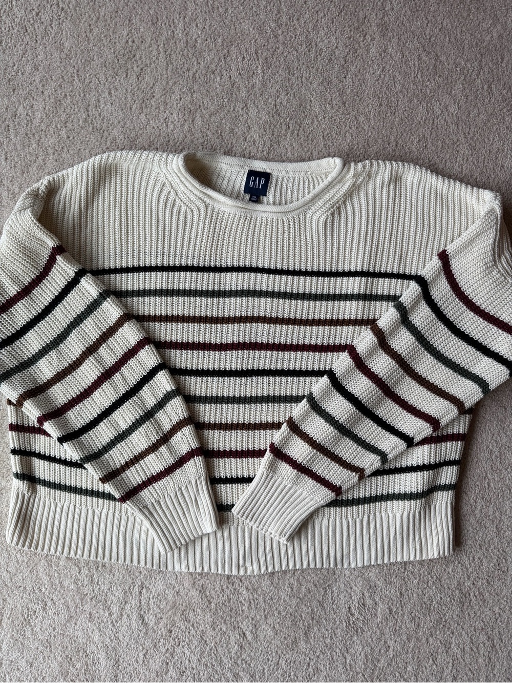 GAP Rollneck Sweater 100% Cotton Multi-color Strip